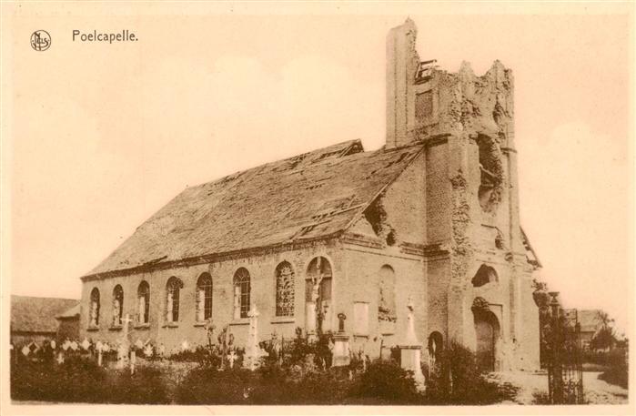 Poelcapelle Poelkapelle Ypern West-Vlaanderen Belgie Zerstoerte Kirche Truemmer