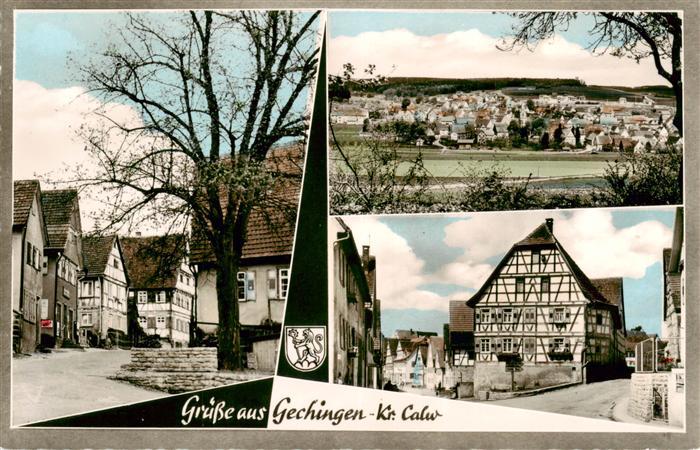 Gechingen BW Teilansichten Fachwerkhaeuser Panorama