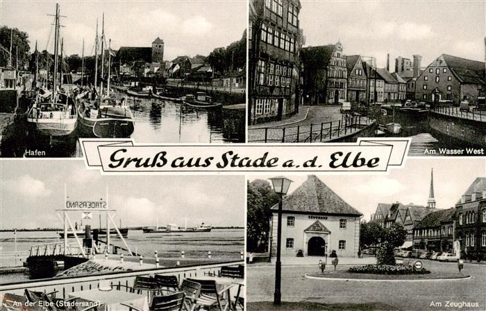 Stade Niederelbe Hafen Am Wasser West Partie an der Elbe Anleger Zeughaus