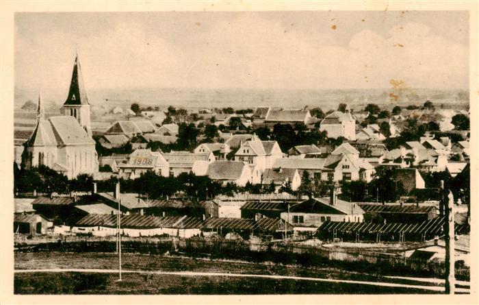 Milovice Milowitz CZ Stadtpanorama mit Kirche