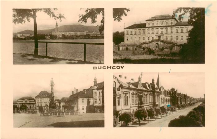 Duchcov Dux CZ Teilansichten Zentrum Partie am Wasser