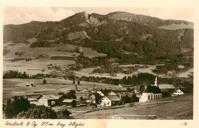 Haslach Oy Ortsansicht mit Kirche Allgaeuer Alpen