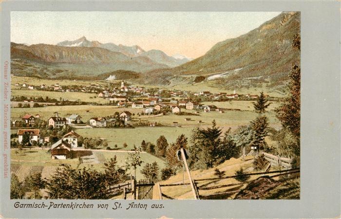 GARMISCH-PARTENKIRCHEN Bayern Panorama Blick von St. Anton aus