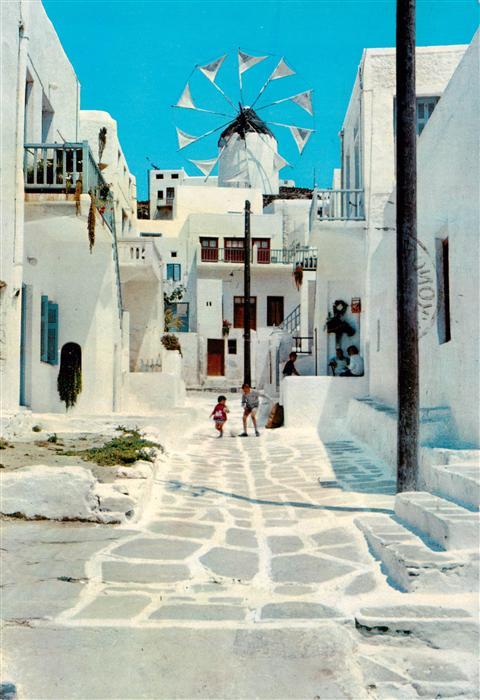 Myconos Mykonos Micono Greece Malerische Strasse