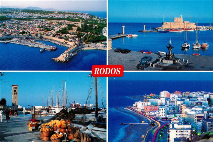 Rodos Rhodes Rhodos Greece Luftaufnahme Hafen Festung