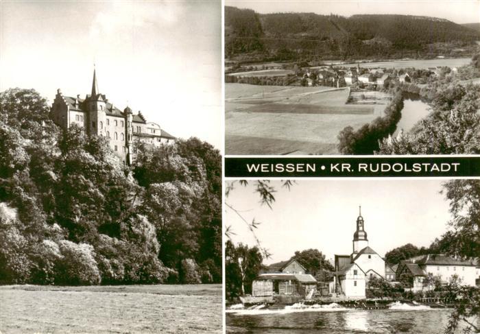 Weissen Rudolstadt Blick zum Schloss Panorama Kirche