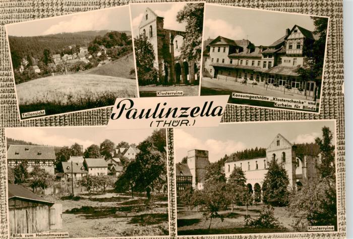 Paulinzella Teilansicht Klosterruine Konsumgaststaette Klosterschenke Kurheim fu