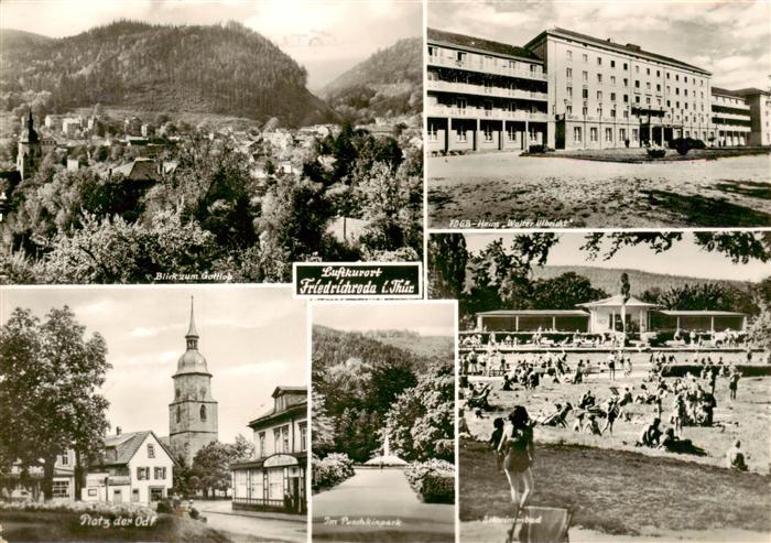 Friedrichroda Panorama Blick zum Gottlob FDGB-Haus Walter Ulbricht Platz der OdF