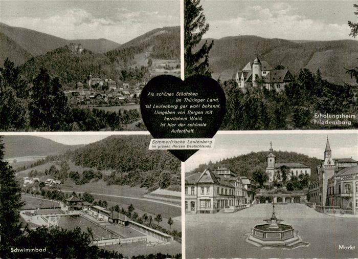 Leutenberg Saalfeld Thueringen Panorama Erholungsheim Friedensburg Markt Schwimm