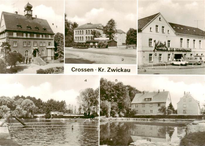 Crossen Zwickau Rathaus Oberschule Kulturhaus Haus der Freundschaft Freibad Teic