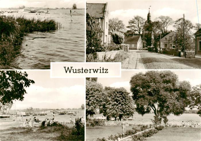 Wusterwitz Brandenburg Motiv mit Kirche Partie am Wusterwitzer See