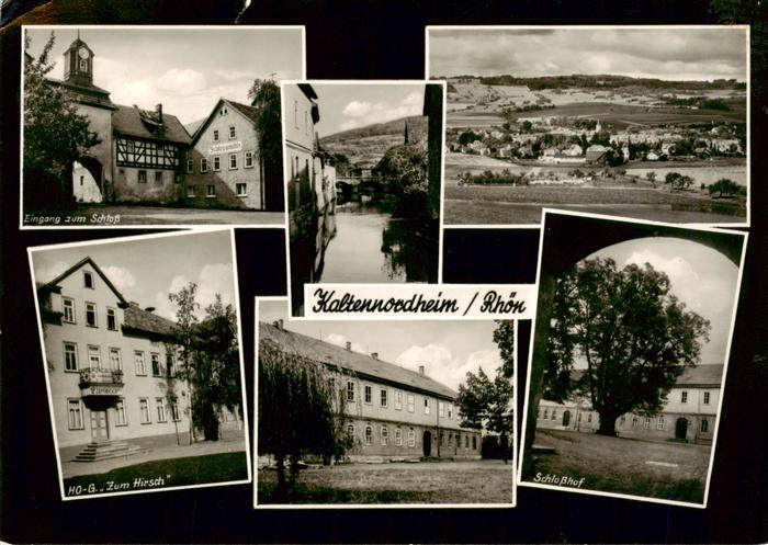 Kaltennordheim Eingang zum Schloss HO-Gaststaette Zum Hirsch Schlosshof Panorama