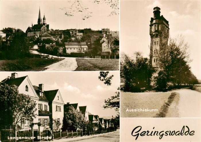 Geringswalde Ortsansicht mit Kirche Langenauer Strasse Aussichtsturm