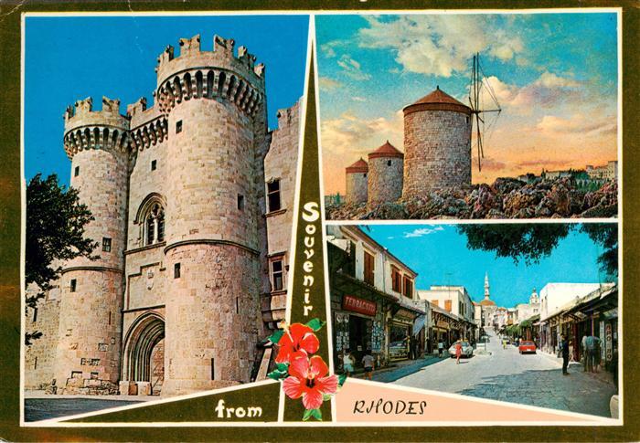 Rhodes  Rhodos Greece Teilansichten Windmuehle