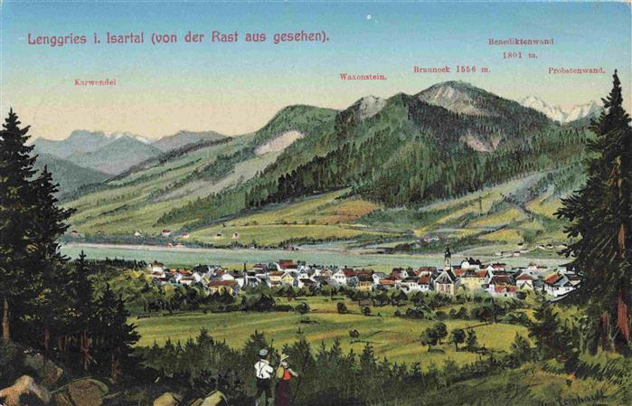 Lenggries Bayern Isartal Karwendel Waxenstein Brauneck Benediktenwand Probstenwa