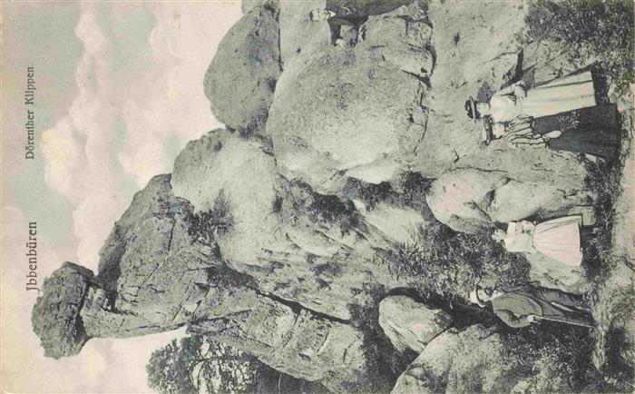 Ibbenbueren NRW Doerenther-Klippen Felsen Ausfluegler Viktorianisch Sandstein