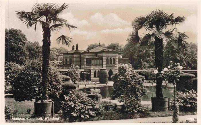 WILHELMA Bad Cannstatt STUTTGART Wilhelma Botanischer-Garten Palmen Teich Parkan