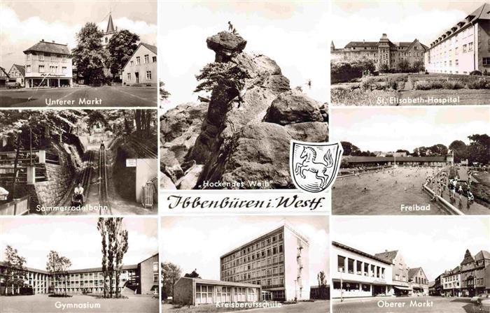 Ibbenbueren NRW Unterer-Markt Hockendes-Weib St-Elisabeth-Hospital Sommerrodelba
