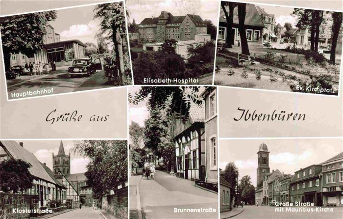 Ibbenbueren NRW Hauptbahnhof Elisabeth-Hospital Ev-Kirchplatz Klosterstrasse Bru