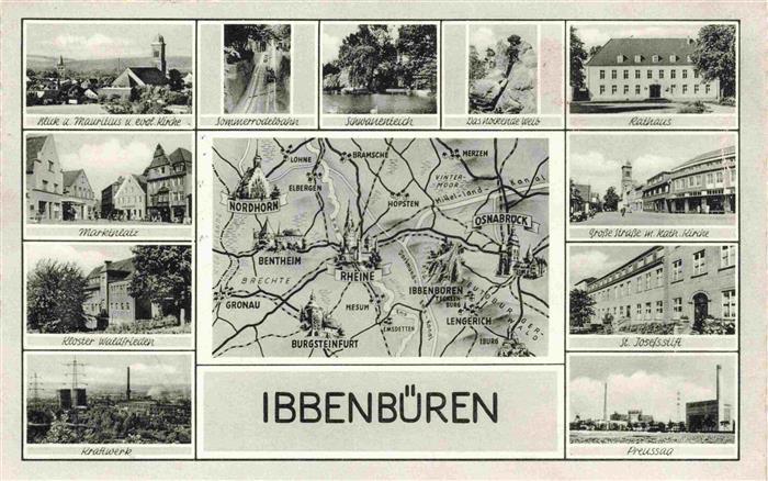 Ibbenbueren NRW Sommerrodelbahn Schwanenteich Hockendes-Weib Rathaus Marktplatz