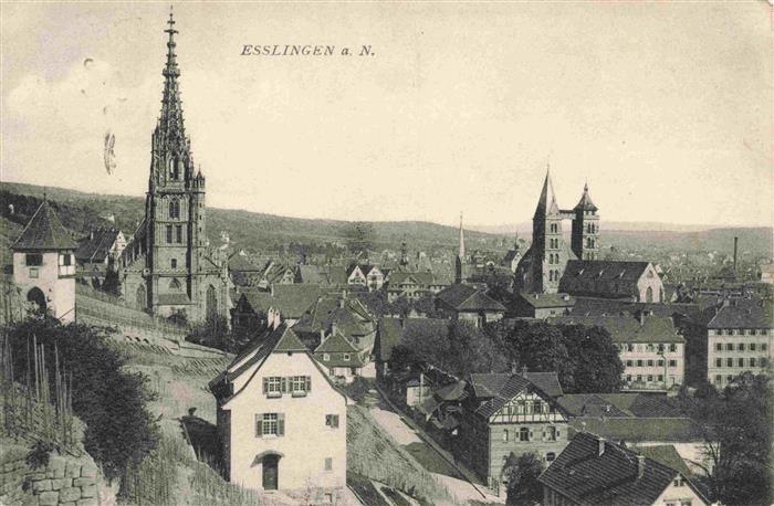 EssLINGEN  Neckar BW Stadtkirche-St-Dionys Kirchturm Altstadt Panorama Daecher F