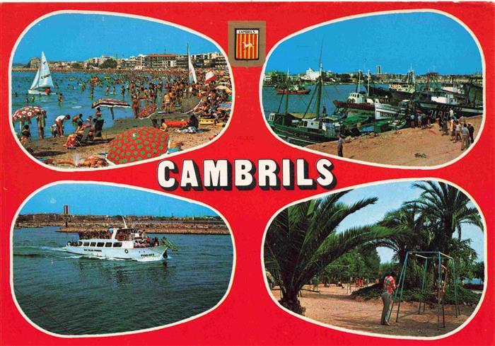 Cambrils Costa Dorada Tarragona ES Strand Hafen Fischerboote Segelboote Ausflugs