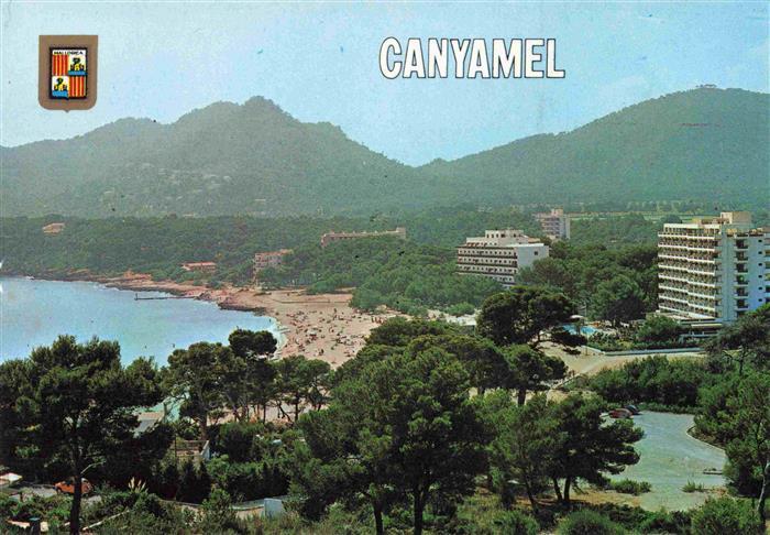 Canyamel Mallorca ES Playa-de-Canyamel Strand Bucht Hotels Pinien Berge Badeort