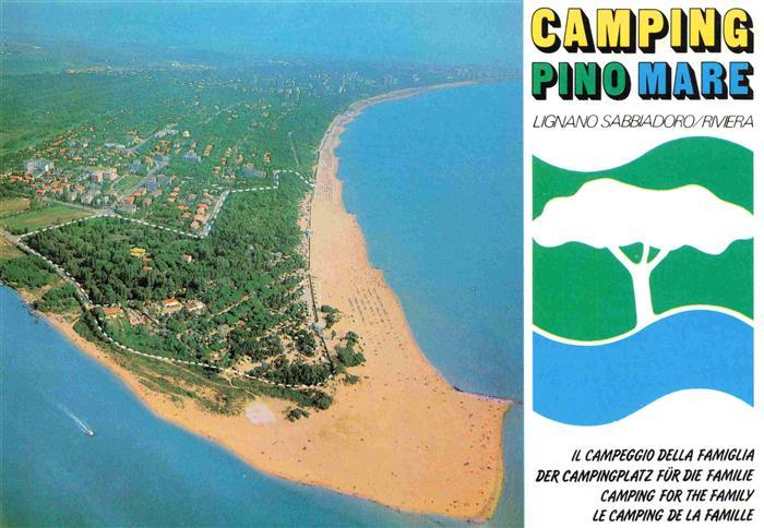 LIGNANO  Sabbiadoro Veneto IT Camping-Pino-Mare Fliegeraufnahme Strand Pinienwal