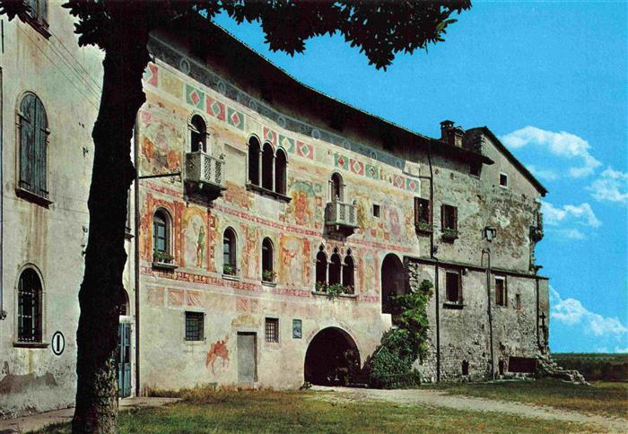Spilimbergo IT Castello Burg Fresken Fassade Castelli-Friulani Renaissance-Maler
