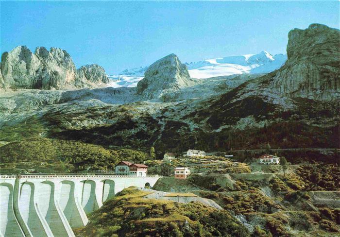 Fedaia Diga-di-Fedaia Staudamm Marmolada Dolomiten Gletscher Passo-Fedaia