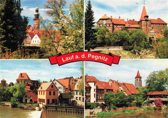 Lauf Pegnitz Nuernberger Land Bayern Pegnitz Rathaus Burg Fachwerkhaeuser Stadtm