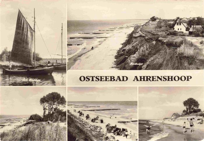 Ahrenshoop Ostseebad Bodden Segelboot Hochufer Strand Strandkoerbe Buhnen Ostsee