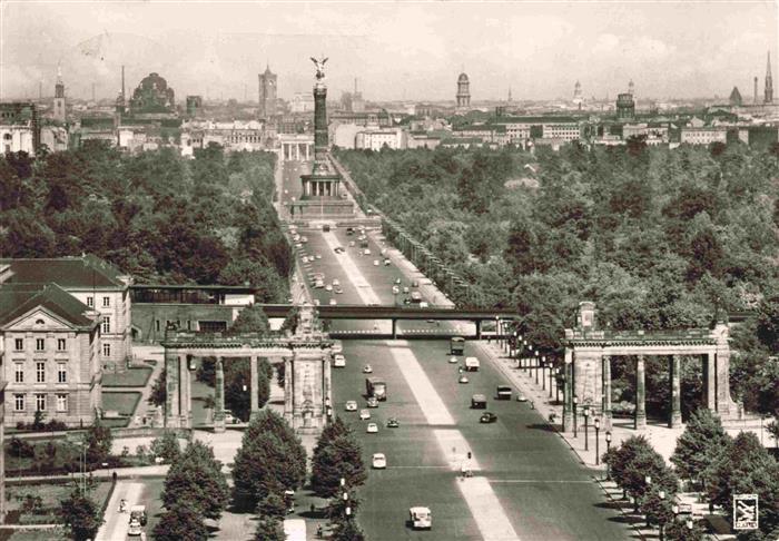 BERLIN CITY Strasse-des-17-Juni Siegessaeule Tiergarten Brandenburger-Tor Stadt