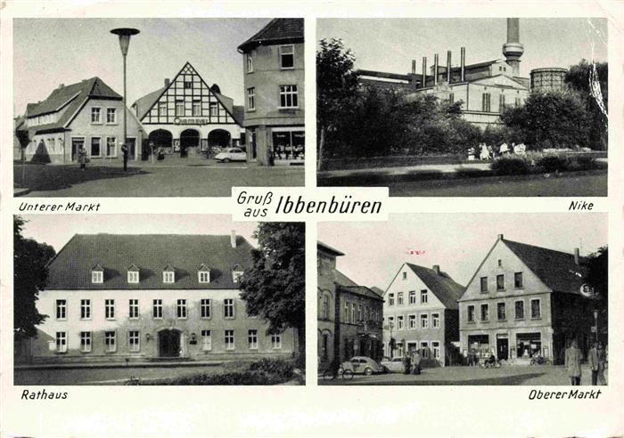 Ibbenbueren NRW Unterer-Markt Oberer-Markt Rathaus Nike-Fabrik Fabrikschornstein