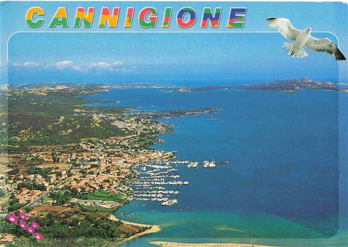 Cannigione di Arzachena Sardegna IT Hafen Luftbild Meer Moewe Yachten Kueste Buc