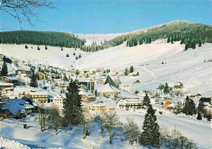 Todtnauberg Schwarzwald BW Winteransicht Schnee Skigebiet Kirche Ortschaft Hochs