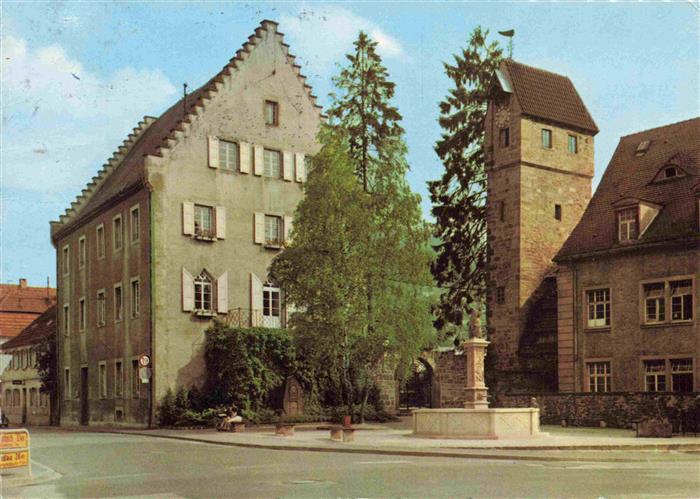 Eberbach Baden Neckar HEIDELBERG BW Pulverturm Neckar Brunnen Altstadt Giebel Tu