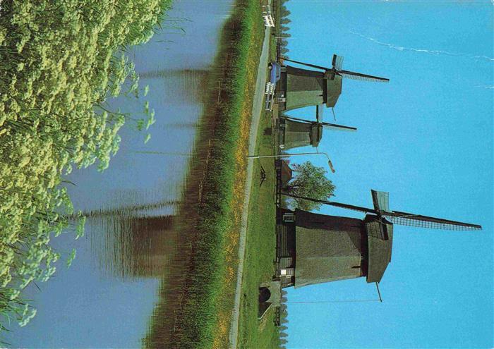 Schermer NL Poldermolen Windmuehlen Kanal Wiese Polder Achtkante-binnenkruier Sp