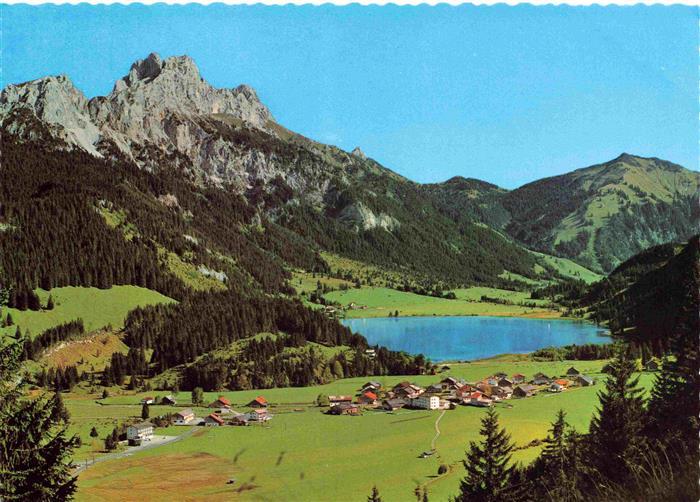 Haldensee Reutte Tannheimertal Tirol AT Haldensee See Rotfluh Gimpel Bergpanoram