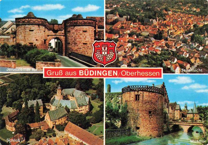 Buedingen Hessen Jerusalemer-Tor Muehltor Schloss Stadtmauer Stadttor Turm Flieg