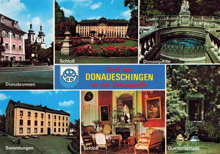 Donaueschingen BW Dianabrunnen Schloss Donauquelle Quellentempel Sammlungen Brun