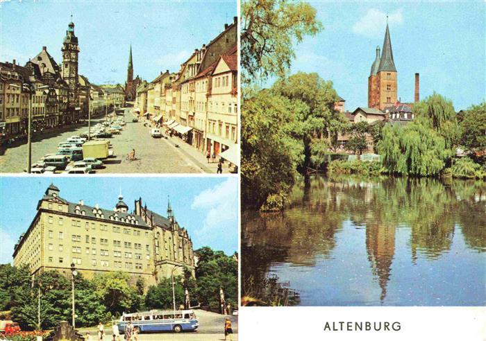 ALTENBURG  (S.A.) Thueringen Marktplatz Schloss Teich Kirchturm Strasse Rathaus