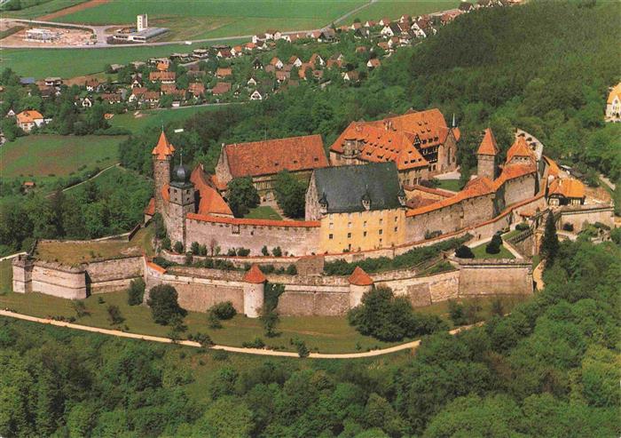 Coburg Bayern Veste-Coburg Burg Burganlage Stadtmauer Tuerme Fliegeraufnahme