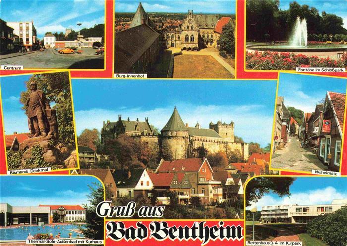 Bad Bentheim Burg-Innenhof Schlosspark Bismarck-Denkmal Wilhelmstr Kurhaus Therm