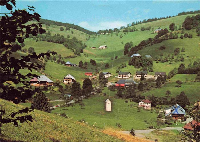 Wieden Schwarzwald BW Hoehenluftort Schwarzwald Wiesen Haeuser Huegel Talblick