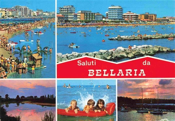 Bellaria Rimini Emilia-Romagna IT Strand Strandleben Meer Boote Badegaeste Kinde