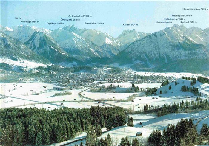 OBERSTDORF Bayern Winterpanorama Schnee Allgaeu Trettachspitze Gr-Krottenkopf oe