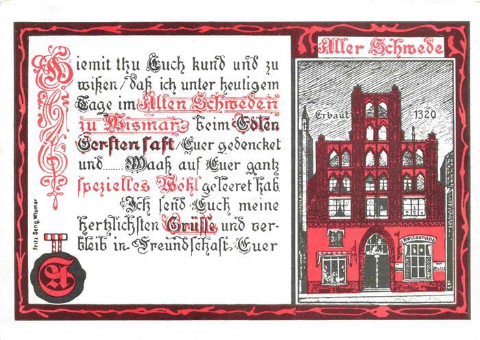 WISMAR Mecklenburg Restaurant Alter Schwede