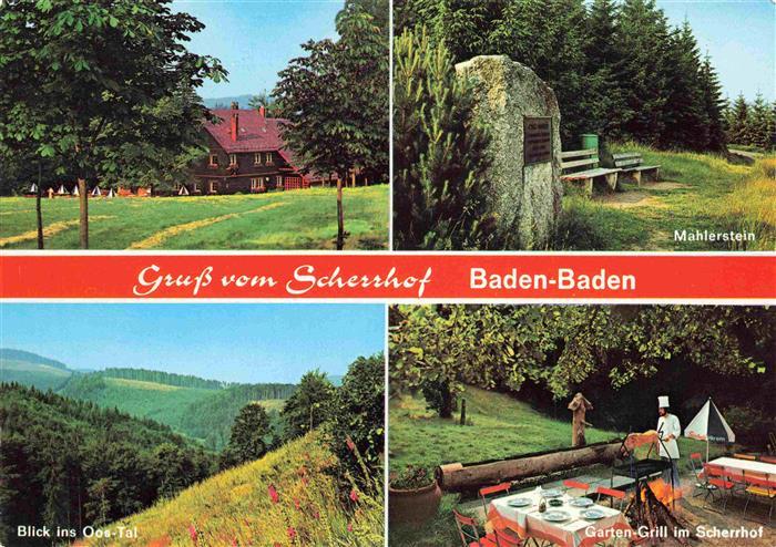 BADEN-BADEN BW Scherrhof Mahlerstein Gartengrill Landschaftspanorama Oos-Tal