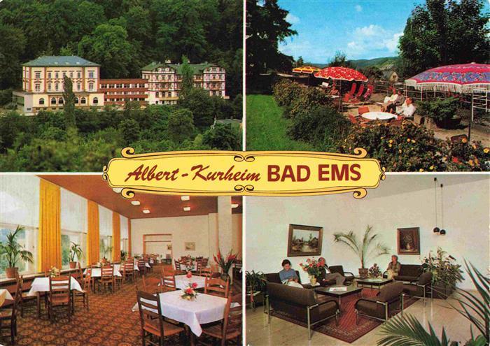 BAD EMS Albert-Kurheim Speisesaal Aufenthaltsraum Gartenterrasse